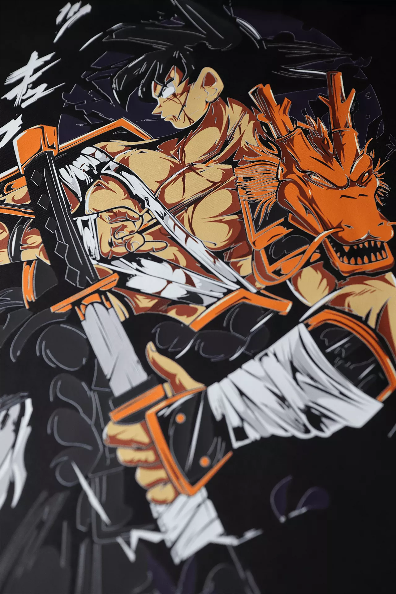 samurai goku print t shirt